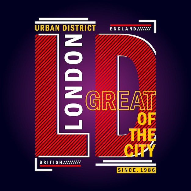 Londen slogan tee typografie grafisch ontwerp illustratie vector art