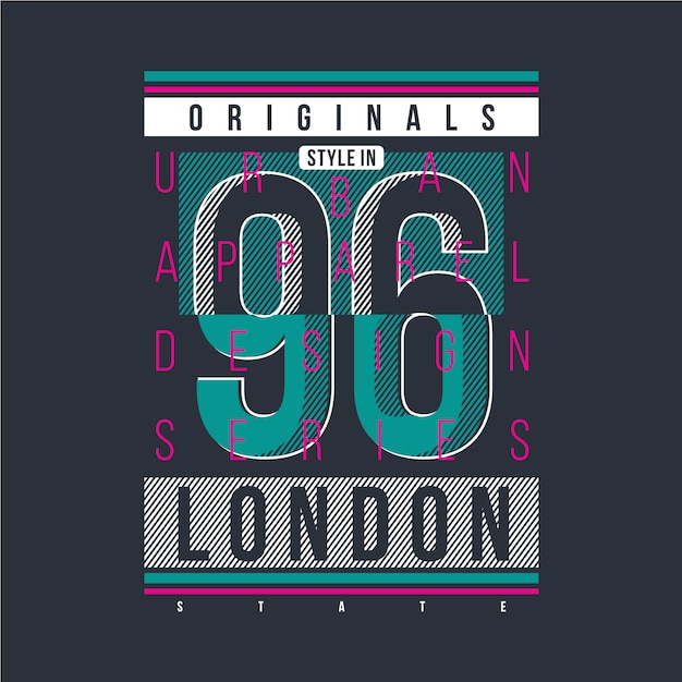 Londen tekstkader met nummer grafische vector ontwerp t-shirt