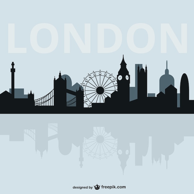 Vettore london paesaggio urbano silhouette