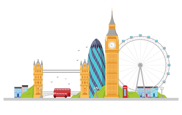 Vector london detailed skyline.