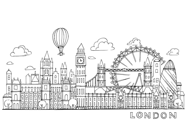 Doodles di londra disegno paesaggio