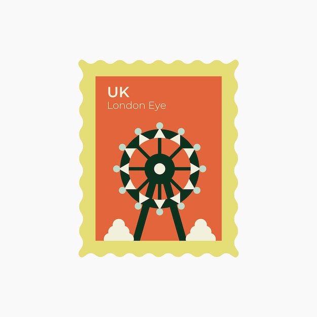 Vector london eye postage stamp