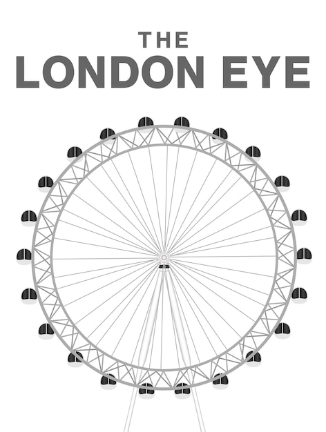 白い背景にロンドンの目のベクトル