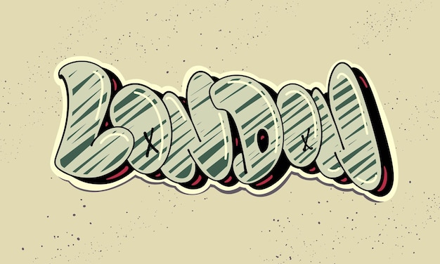 Vector london graffiti bubble-stijl handgetekende letters