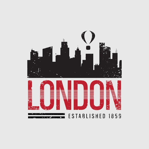 T 셔츠 디자인에 완벽한 런던 일러스트레이션 타이포그래피
