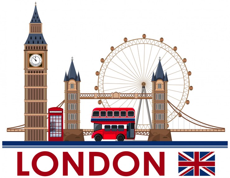Vector london landmark on white background