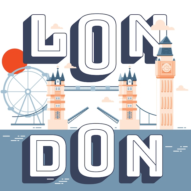 Vector london landmarks illustration