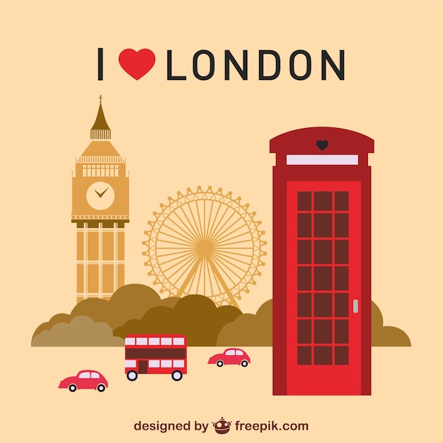 Vector london landmarks set