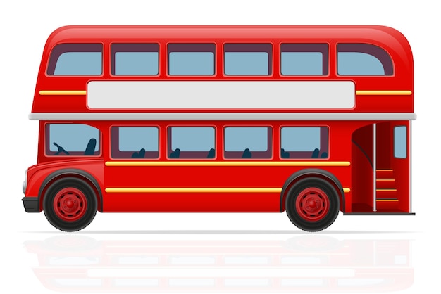 Illustrazione vettoriale di autobus rosso di londra isolato su sfondo bianco