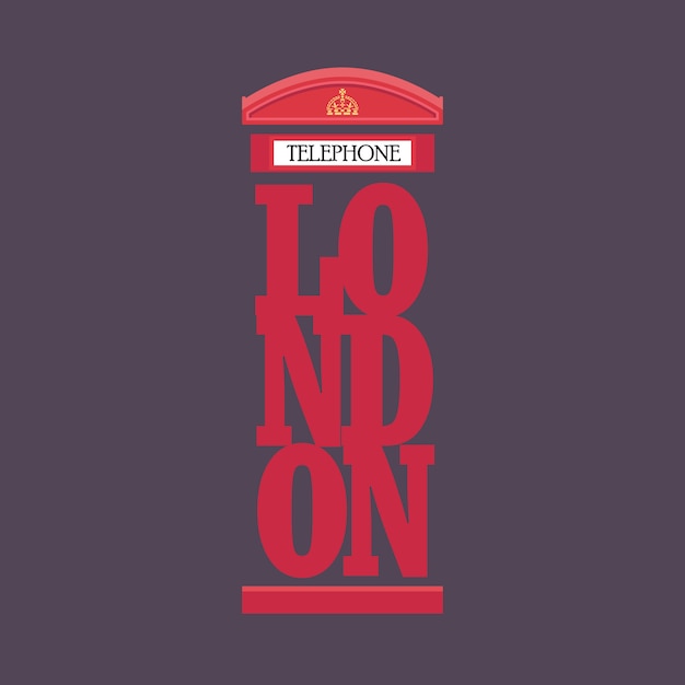 London red telephone booth poster design