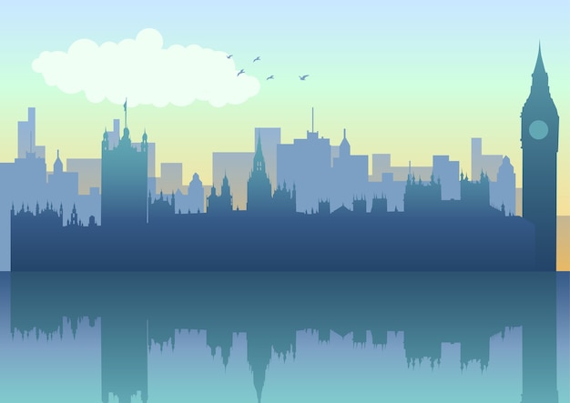 Vector london skyline in silhouette