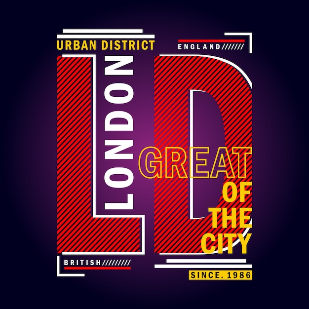 Londra slogan tee tipografia graphic design illustrazione arte vettoriale