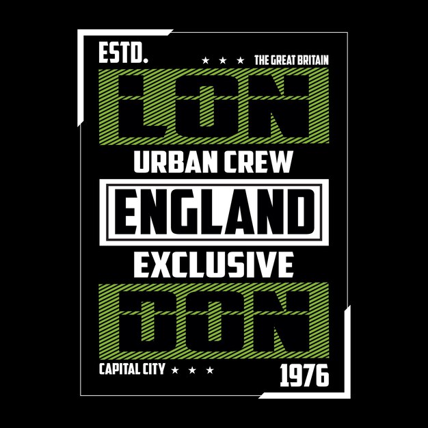 london t shirt letters vector typography design