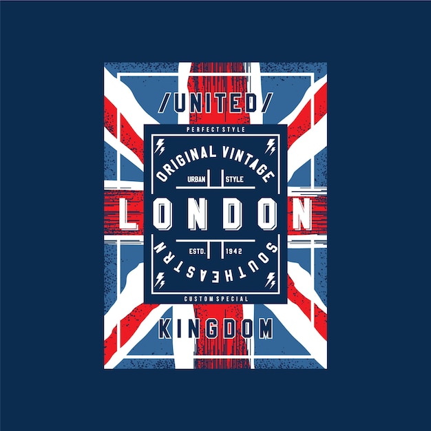 Premium Vector | London text with abstract flag vector typography ...