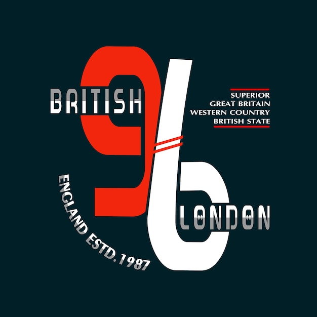 лондонская типография графический дизайн для векторной иллюстрации футболки с принтом