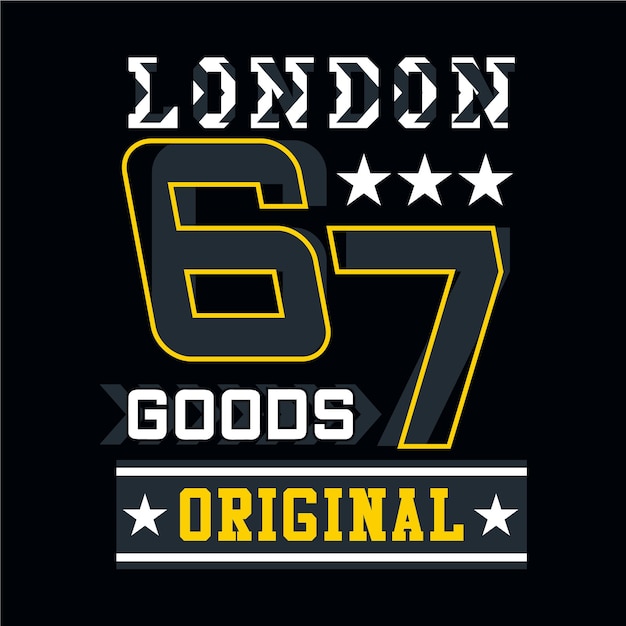 London typography graphic t shirt design for print illustration vector art