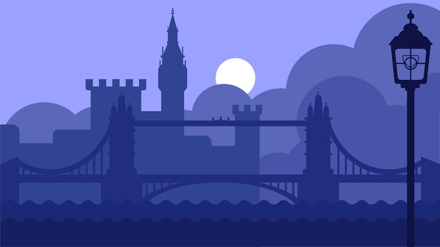 London uk landscape with castle and river vector