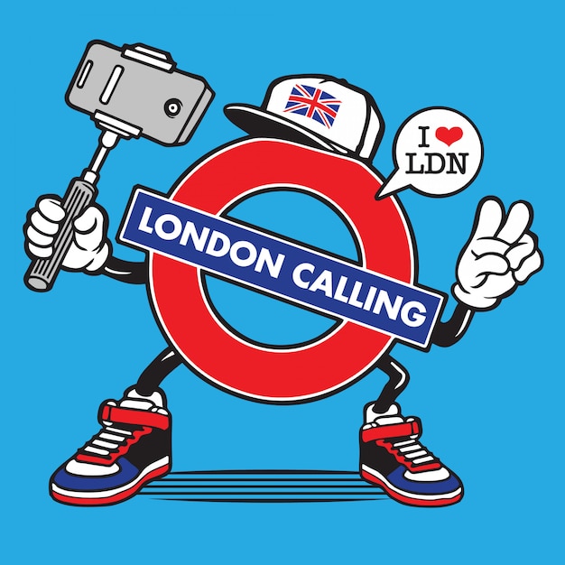 London Underground United Kingdom Selfie Character Design