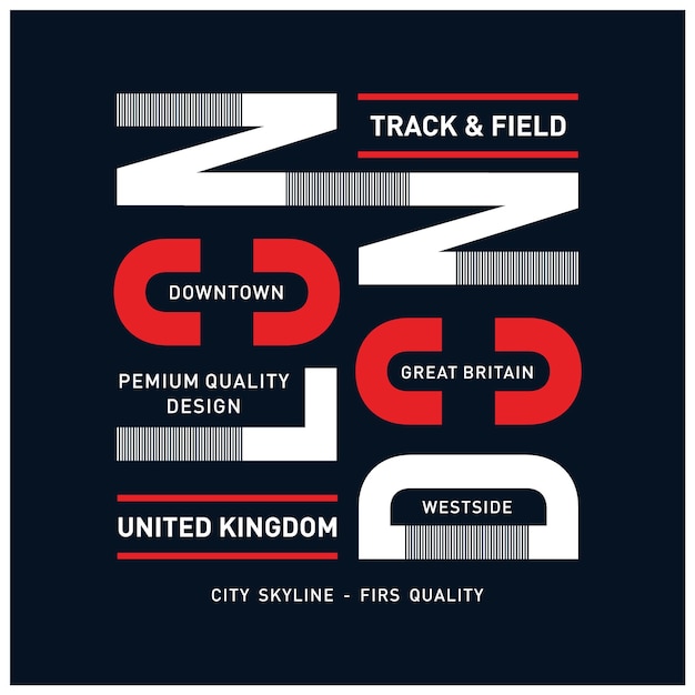 Лондон, Великобритания, типография, дизайн для печати на футболках