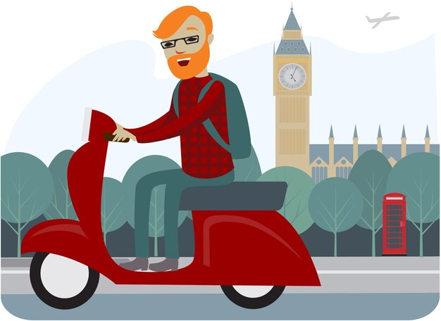 Londoner on a scooter