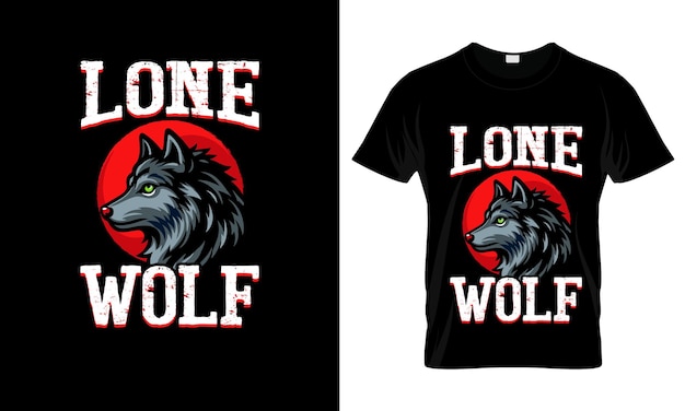 Lone Wolf colorful Graphic TShirt Wolf TShirt Design