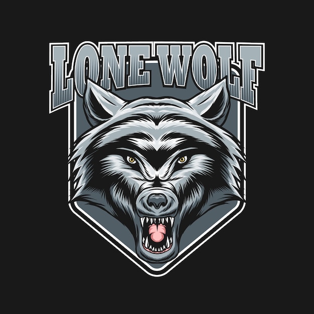 Lone wolf logo ontwerpconcept