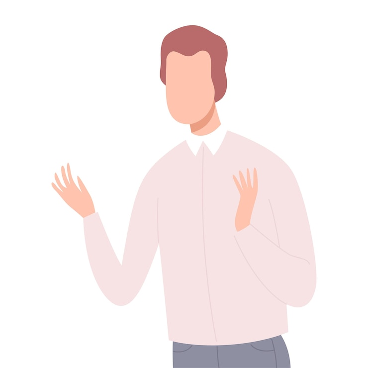 Vector lonely and sad young man gesturing frustrated guy character flat vector illustration