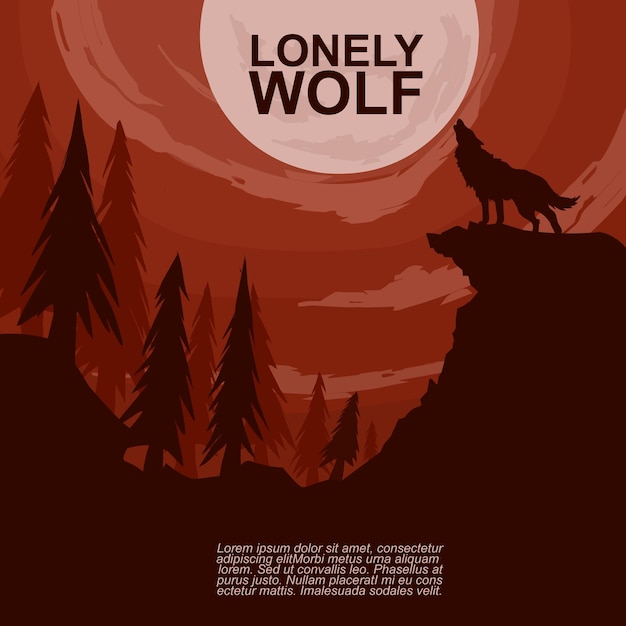 LONELY WOLF POSTER ILLUSTRATION