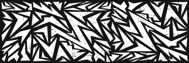 Long abstract design pattern in white and black color