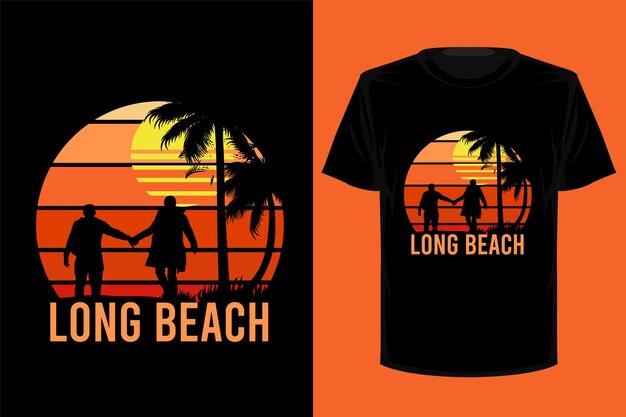 T-shirt vintage retrò da spiaggia lunga