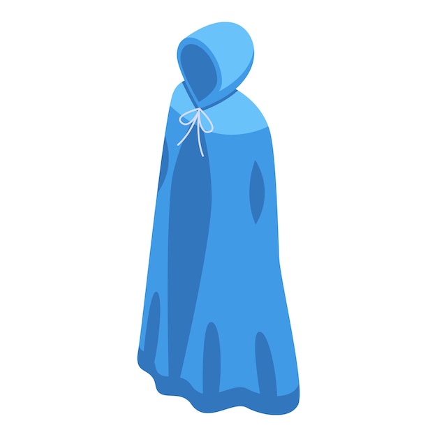 Vector long blue mantle icon isometric vector super hero cloak cape