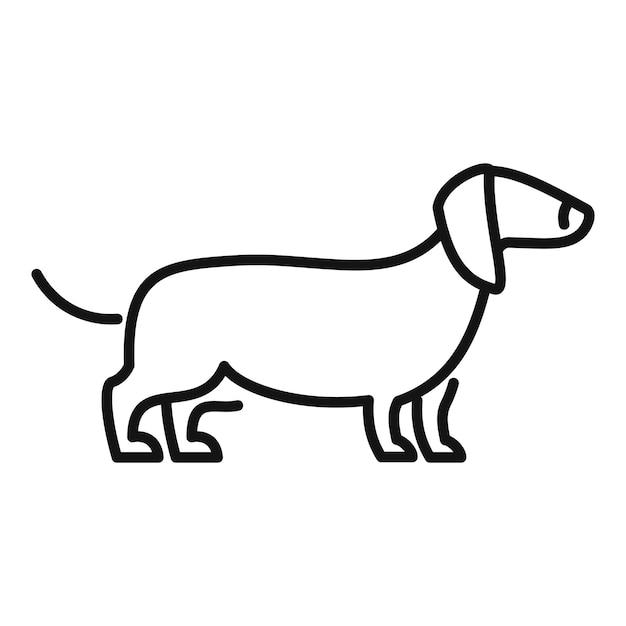 Vector long dog icon outline long dog vector icon for web design isolated on white background