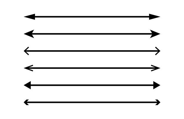 Vector long double straight black arrows a set of direction indicators up down or right left