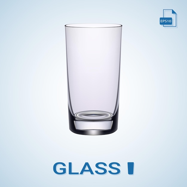 Vector long drink glass isolated on a background realistic vector illustration