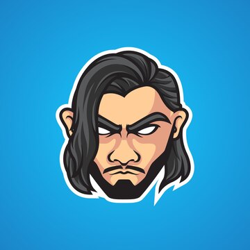 Premium Vector | Long hair style man sport logo Premium Vector | Long hair style man sport logo