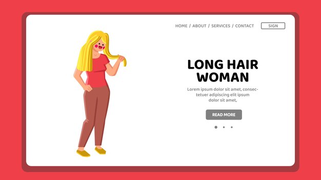 Long hair woman vector