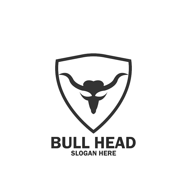 Long Horn Bull Buffalo Cow Cattle Head Toro Taurus logo ontwerp inspiratie