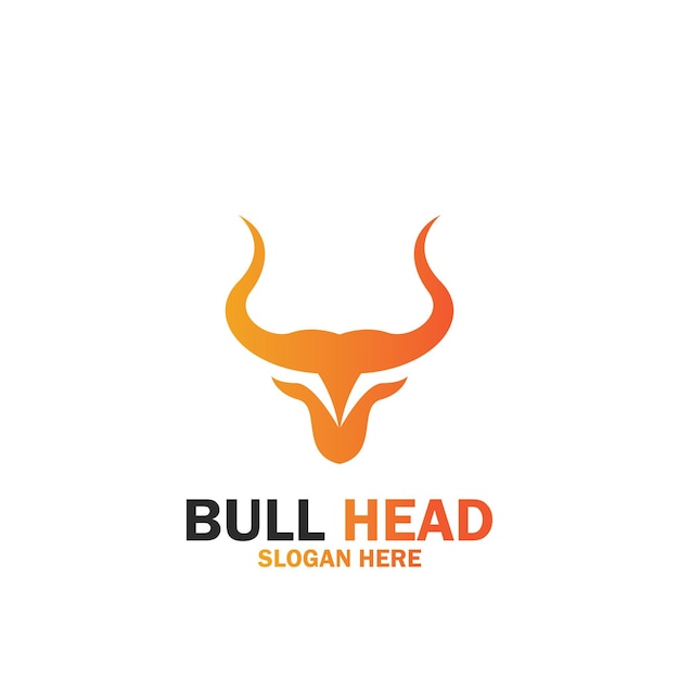 Long Horn Bull Buffalo Cow Cattle Head Toro Taurus logo ontwerp inspiratie