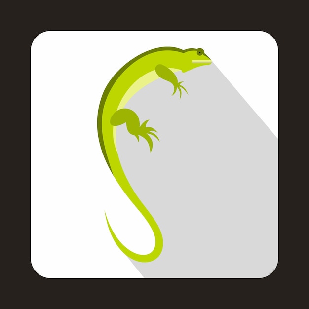 Vector long iguana icon in flat style with long shadow reptiles symbol