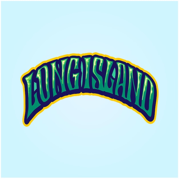 Long island lettering word illustration