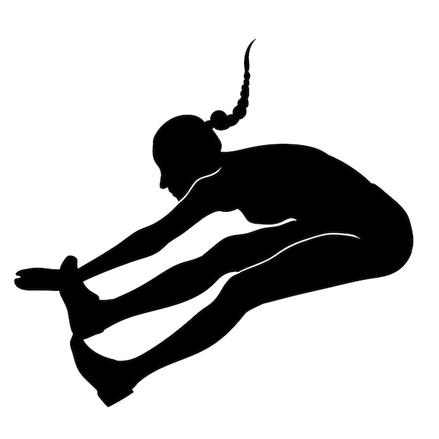 Vector long jump silhouette illustration