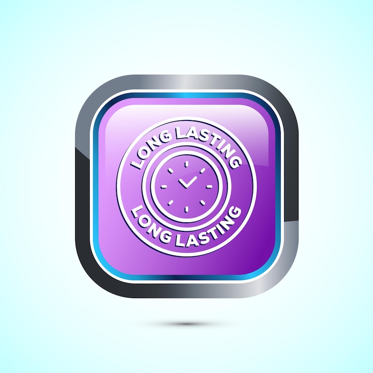 Vector long lasting icon design illustration durability icon design represents durability pink color square button design