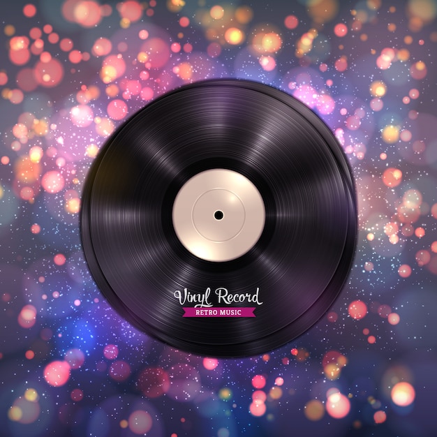 Long-playing lp vinyl records music background