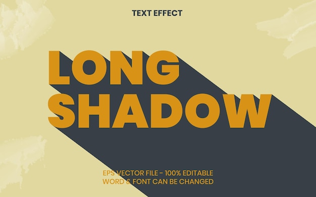 Vector long shadow text effect vintage style editable text effect