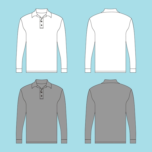 Long sleeve button t shirt illustration