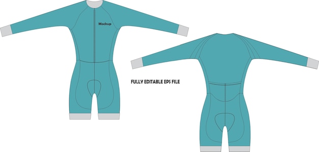 Long Sleeve Cycling Skin suit Mockup