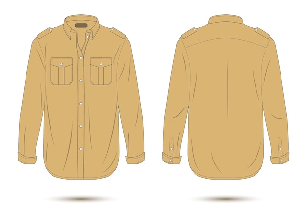 Long sleeve formal shirt mockup front and back view