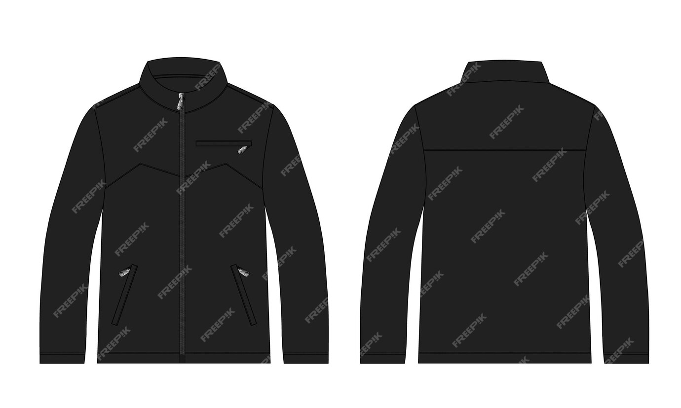 Premium Vector | Long sleeve jacket technical fashion flat sketch ...