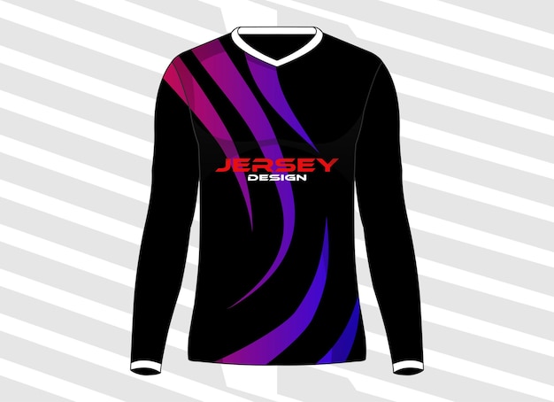 Long sleeve men tshirt jersey vector template