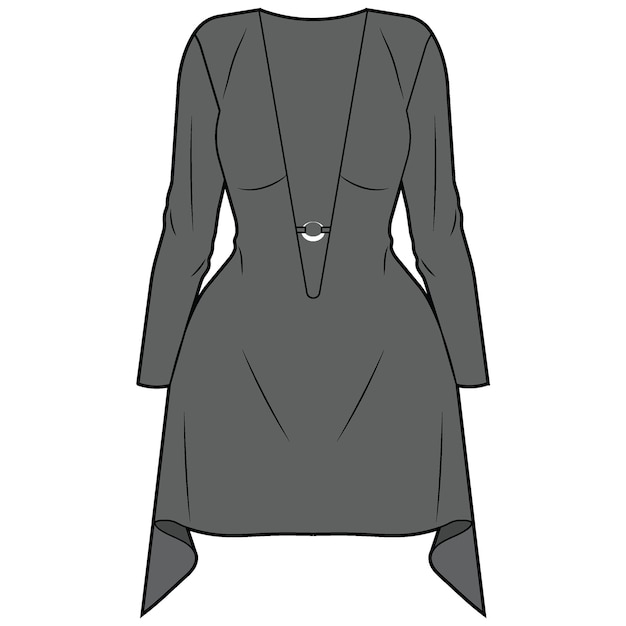 Vector long sleeve mini dress